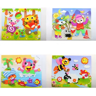 Купить 1 X DIY наклейка из пенопласта EVA, самоклеящаяся детская поделка,  случайный узор 8,27 | Joom