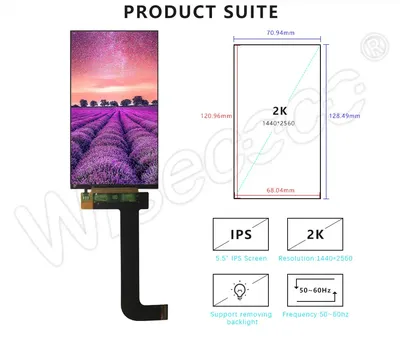 Waveshare 5.5-дюймовый емкостный сенсорный AMOLED-экран 1080x1920 с крышкой  из закаленного стекла, интерфейс HDMI, поддержка