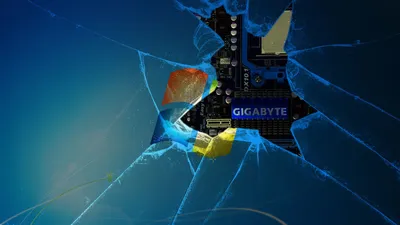 Обои на рабочий стол Разбитый экран монитора (GIGABYTE), обои для рабочего  стола, скачать обои, обои бесплатно