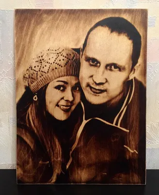Гравировка портретов на фанере.