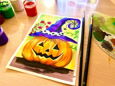 How to Draw a Pumpkin with a Hat - Halloween Drawing - YouTube