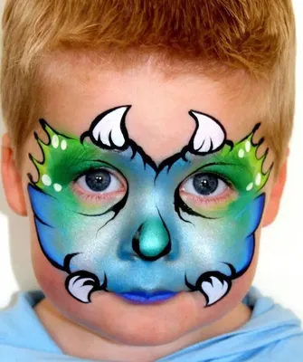 Аквагрим Дракон: рисунки Дракончика на лице | Monster face painting, Dragon  face painting, Face painting designs