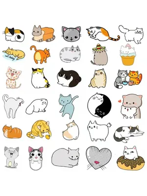 Наклейки Котики на телефон для детей и творчества СтикСток 46741744 купить  в интернет-магазине Wildberries