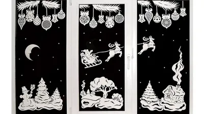 Новогодние трафареты на окно для снега и инея на новый год 5 штук формат а4  210 * 297 мм купить по выгодной цене в интернет-магазине OZON (1317402378)