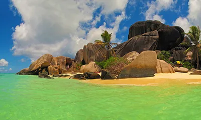 Обои для рабочего стола La Digue Море Природа Небо Пейзаж 1280x768