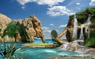 Скачать обои 3D природа (Природа, Космос, Планета, Поляна) для рабочего  стола 1280х800 (16:10) бесплатно, Фото 3D природа Природа, Космос, Планета,  Поляна на рабочий стол. | WPAPERS.RU (Wallpapers).