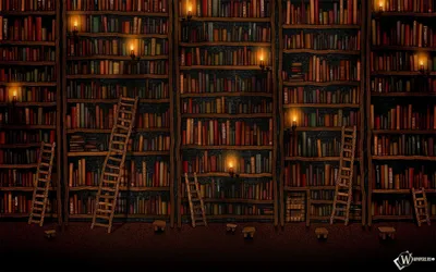 Обои, Книжные полки, Книги, Библиотека, Рисунок, 2560x1600, картинки | Book  wallpaper, Ipad wallpaper, Computer wallpaper