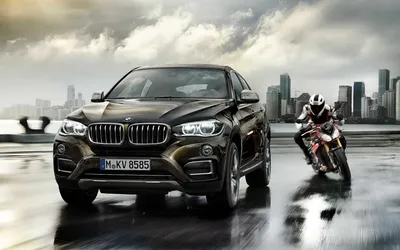 Обои bmw, x6, m, 2015, синий, вид сбоку картинки на рабочий стол, фото  скачать бесплатно