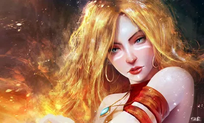 Dota 2: Lina Wallpaper (drawn by ArtGerm) by Joe-4-Kerr on DeviantArt