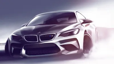 Обои на рабочий стол Машина BMW на светло-сером фоне, обои для рабочего  стола, скачать обои, обои бесплатно