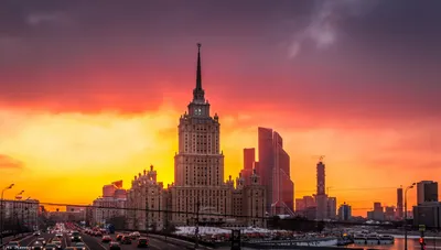 Обои для рабочего стола Москва Россия Рассветы и закаты 1920x1088