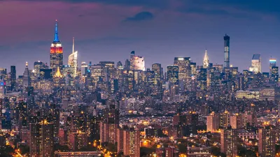Обои Панорама, New York, США, Манхэттен, город на рабочий стол