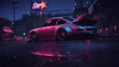 Картинки porsche, 911, carrera, rsr, neon - обои 1366x768, картинка №347728