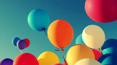 Картинка на рабочий стол небо, фон, настроения, воздушные, шарики, цветные,  шары 1920 x 1080