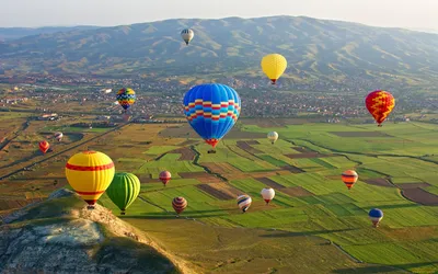 Обои шары, полет, небо, природа картинки на рабочий стол, фото скачать  бесплатно