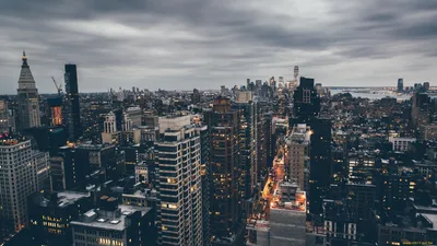 Обои на рабочий стол Вид на USA, New York / Нью - Йорк, США с высоты  полета, обои для рабочего стола, скачать обои, обои бесплатно