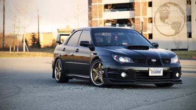 Обои на рабочий стол Subaru impreza со стеклянным капотом на дороге по  бокам которой стоят голые деревья, обои для рабочего стола, скачать обои,  обои бесплатно