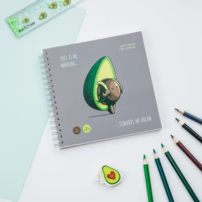 Скетчбук 60л. 150×150 на гребне MESHU «Avocadreams», 120 г/м2 арт. 1203821  - купить в Москве оптом и в розницу в интернет-магазине Deloks