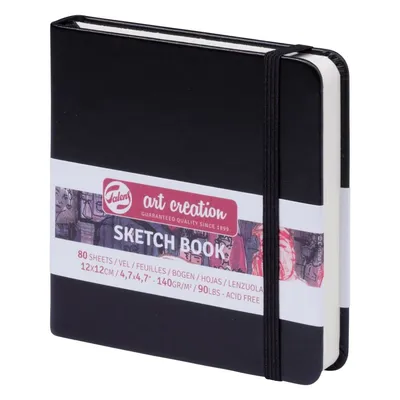 Скетчбук ART CREATION, 140 гр/м2, 12*12 см, 80л, черный.: выгодно купить  художественную бумагу в интернет-магазине Marwin | Алматы, Казахстан