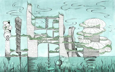 458 Архитектурная фантазия на тему « Экологический город будущего» /  ArcEcological city of the future\", автор Азалия / Azaliya Бикташева /  Biktasheva, конкурс \"архитектурная фантазия / architectural fantasy\" |  Конкурсы Archplatforma.ru