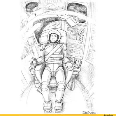 Рисунок карандашом :: пиркс :: пилот :: Remix :: иллюстрация :: фантастика  :: космос :: космонавт :: трек / смешные картинки и другие приколы:  комиксы, гиф анимация, видео, лучший интеллектуальный юмор.