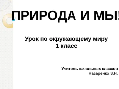 Классный час «В природе столько красоты!»