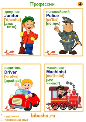 Профессии картинки для детей (карточки, занятия, наглядный материал)
