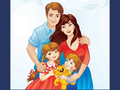 Рисунок родители и дети - 74 фото