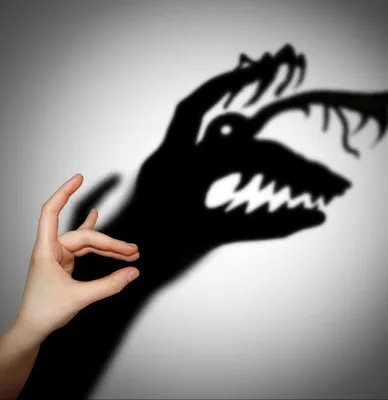 Sciophobia Страх Тени Вектор Иллюстрации Мальчик Боится Своей Тени С  Воображаемым Страшным Лицом Страшно В Панической Атаке Психологии Психич —  стоковая векторная графика и другие изображения на тему Болезнь - iStock