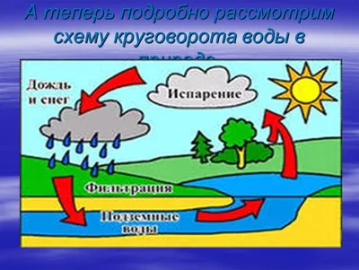 Круговорот воды в природе рисунок легкий - 79 фото