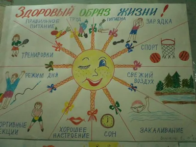 Плакат здоровый образ жизни - 100 фото идей плакатов на тему ЗОЖ для школы  и детского сада