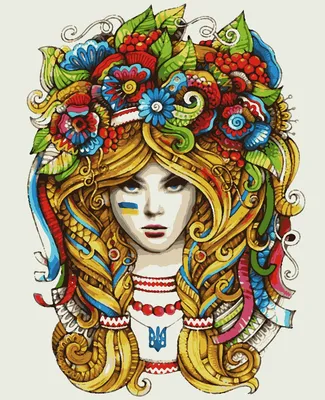 Картина по номерам украинская тематика 40 х 50 см Украинка Artissimo PN2033  купить в Украине