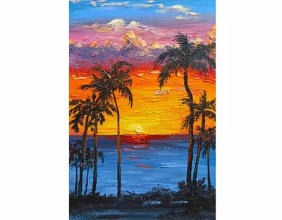 пальмы рядом с океаном на закате, облако, дерево, южной части Тихого океана  фон картинки и Фото для бесплатной загрузки