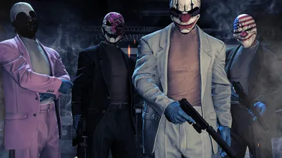 Фото Payday 2 улыбается компьютерная игра Маски 1366x768