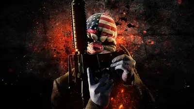 Обои для рабочего стола Payday 2 Винтовки Автоматы Игры Маски