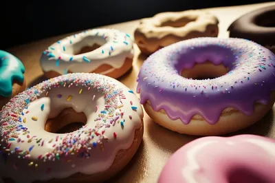 Пончик вкусная еда для гурманов закуски обои фон иллюстрация любимая еда |  Премиум Фото