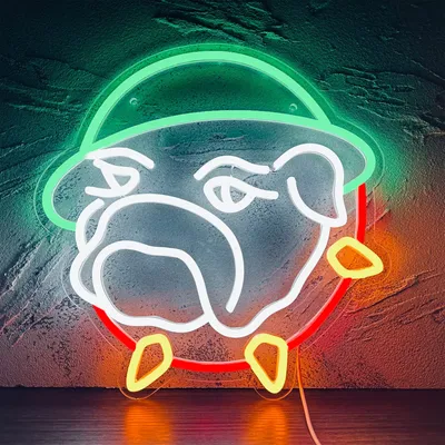 Светящийся неоновый телефон Bulldog, USB, подарки для домашних животных,  деловой знак, настенные подвески для спальни, дисплей, Декор, светящийся  неоновый акрил | AliExpress