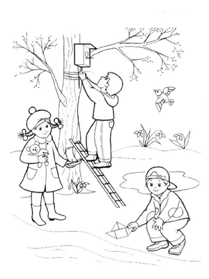 Раскраски Весна распечатать или скачать бесплатно в формате PDF