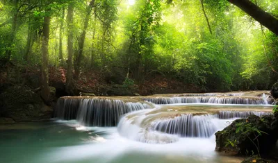 Картинка на рабочий стол Водопад, Река, Волны | ТОП Бесплатно обои