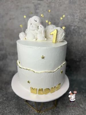 Торт с мишкой и шарами на 1 годик мальчику, Минск, фото