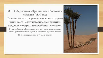 М.Ю. Лермонтов \"Три пальмы\" - YouTube