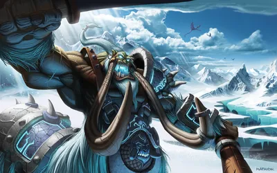 Обои на рабочий стол Воин, дракон и горящий замок из игры World of Warcraft,  обои для рабочего стола, скачать обои, обои бесплатно
