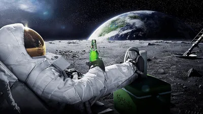 Скачать обои космонавт бухает на луне, astronaut thumps on the moon  разрешение 2560x1440 #65942