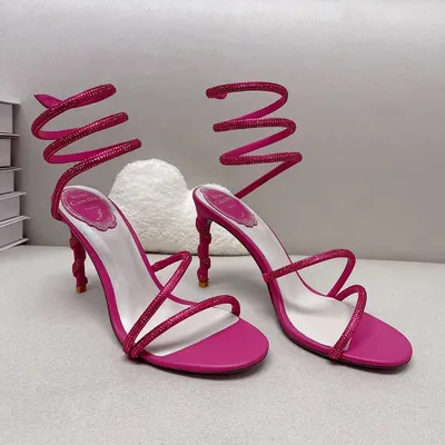Rene Crystal Lamp Snake Strass Sandals Женские Туфли На Шпильках Кожаные  Шпильки На Каблуке С Шипами Роскошные Дизайнеры Обувь С Запахом На  Щиколотке Для Женщин Фабричная Обувь От 9 022 руб. | DHgate