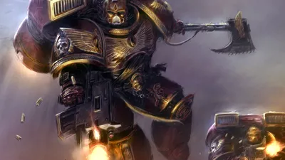 Картинки Warhammer 40k, космодесант, кровавые, ангелы, blood, angels,  доспехи, болте, топор, ранец - обои 1920x1080, картинка №8801