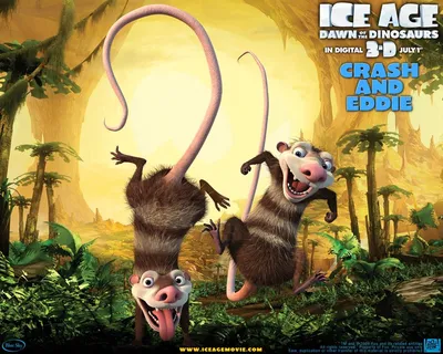 Обои на рабочий стол Ледниковый период 3, Ice age 3, два лемура, обои для рабочего  стола, скачать обои, обои бесплатно