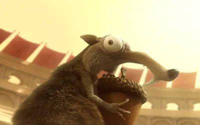 Обои на рабочий стол Белка с желудем, мультфильм 'Ледниковый период' / 'Ice  Age', обои для рабочего стола, скачать обои, обои бесплатно