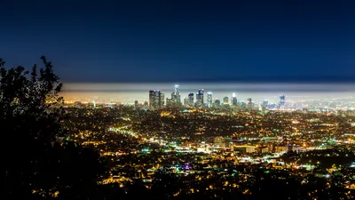 Обои на рабочий стол Ночной Los Angeles / Лос-Анджелес, by Wilkof  Photography, обои для рабочего стола, скачать обои, обои бесплатно