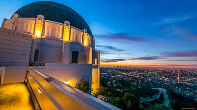 Обои на рабочий стол Закат в Лос-Анджелесе / Los Angeles, Калифорния /  California, обои для рабочего стола, скачать обои, обои бесплатно