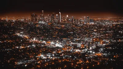 Обои Города Лос-Анджелес (США), обои для рабочего стола, фотографии города,  лос-анджелес , сша, небо, облака, здания, небоскребы, лос, анджелес, usa,  пальмы, закат, калифорния, дорога, sky, солнце, sun, sunset, city, palms,  california, los,